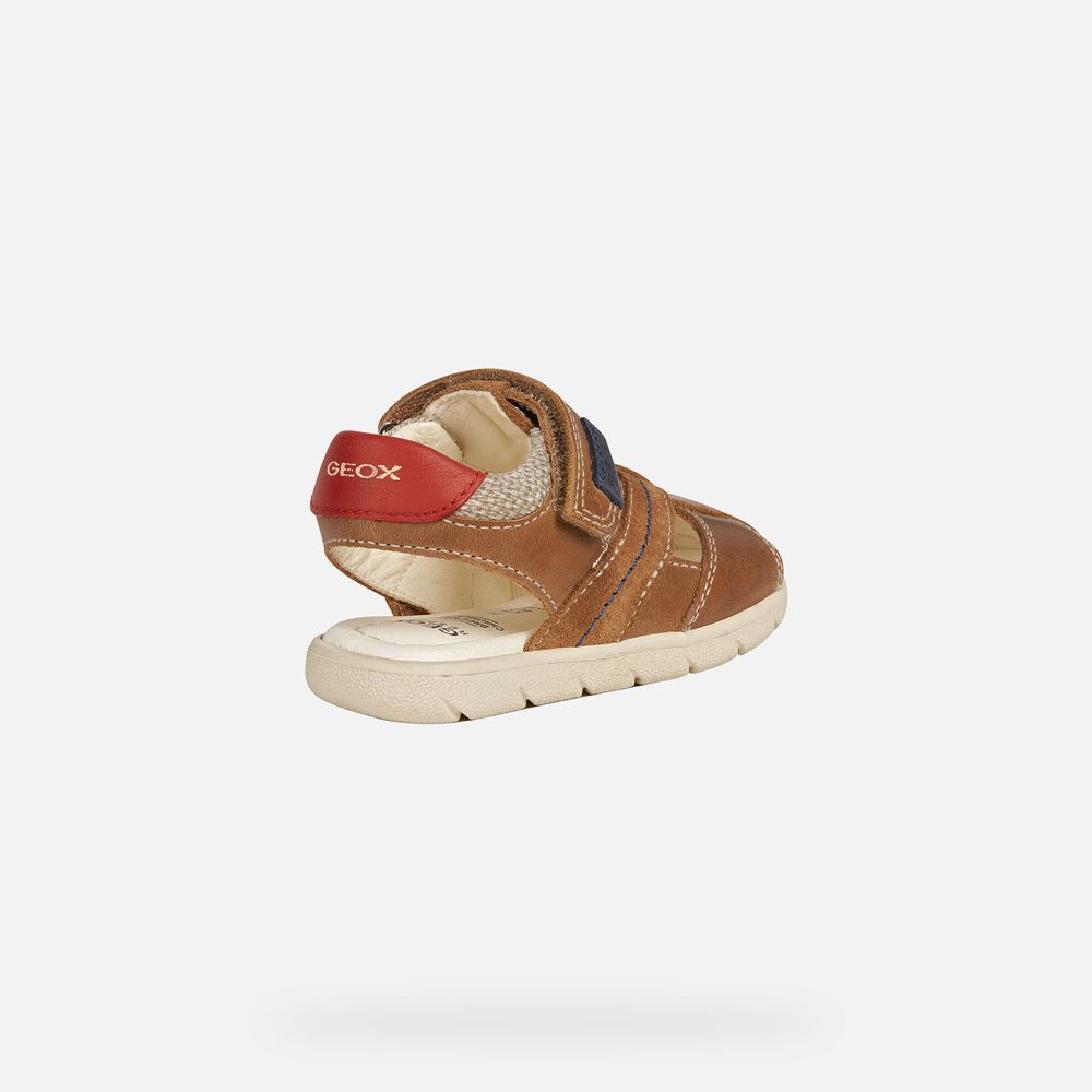 Geox Sandals Brown Alul Boy - Geox Baby Shoes - RNQXLO890